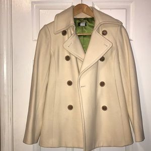 J. Crew - 100% Wool - Cream Peacoat